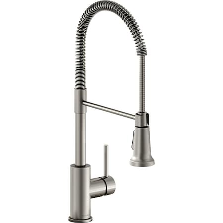 Elkay Avado Single Hole Kitchen Faucet with Semi-professional Spout and Lever Handle Lustrous Steel LKAV2061LS